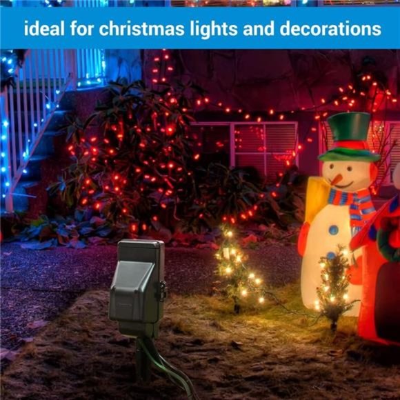 DEWENWILS Outdoor Digital Power Strip Timer, Waterproof 6 Outlet, Black - Picture 6 of 6